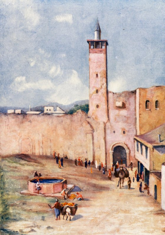 Bab Sherki, Damašek (barevná litografie) od Margaret Thomas