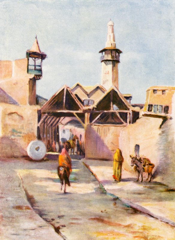 Bab Tuma, Damašek (barevná litografie) od Margaret Thomas