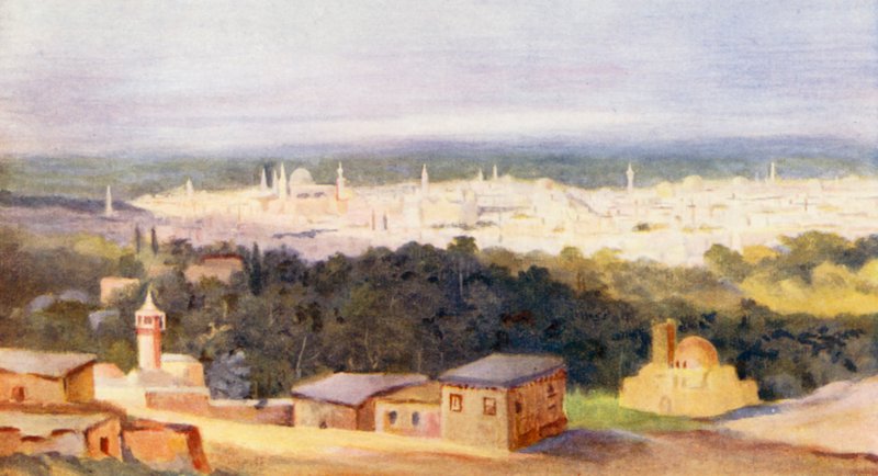 Damašek ze Salehiyeh (barevná litografie) od Margaret Thomas