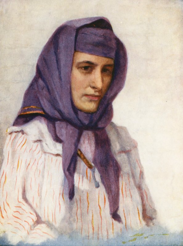 Libanonská maronitka (barevná litografie) od Margaret Thomas