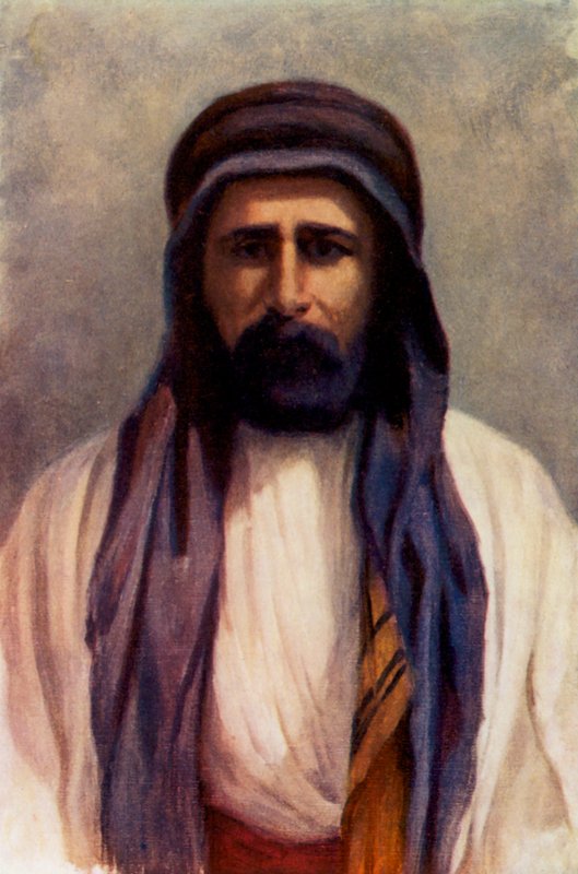 Mohammed Abdullah, šejk z Palmýry (barevná litografie) od Margaret Thomas