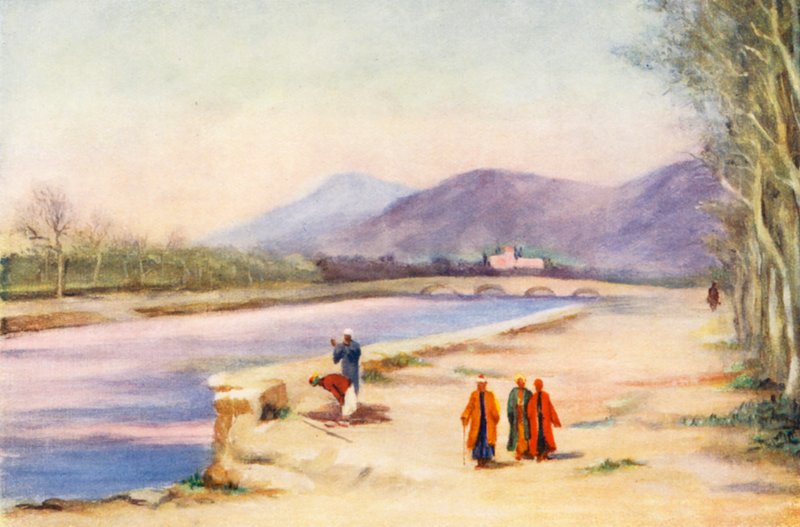 Hora Hermon z Damašku (barevná litografie) od Margaret Thomas