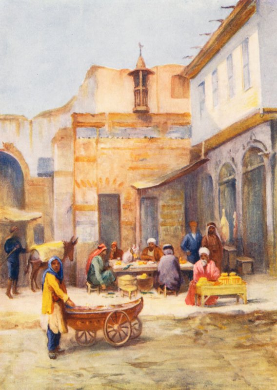 Venkovní restaurace (barevná litografie) od Margaret Thomas