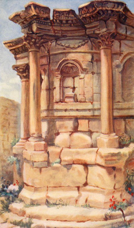 Venušin chrám, Baalbek (barevná litografie) od Margaret Thomas