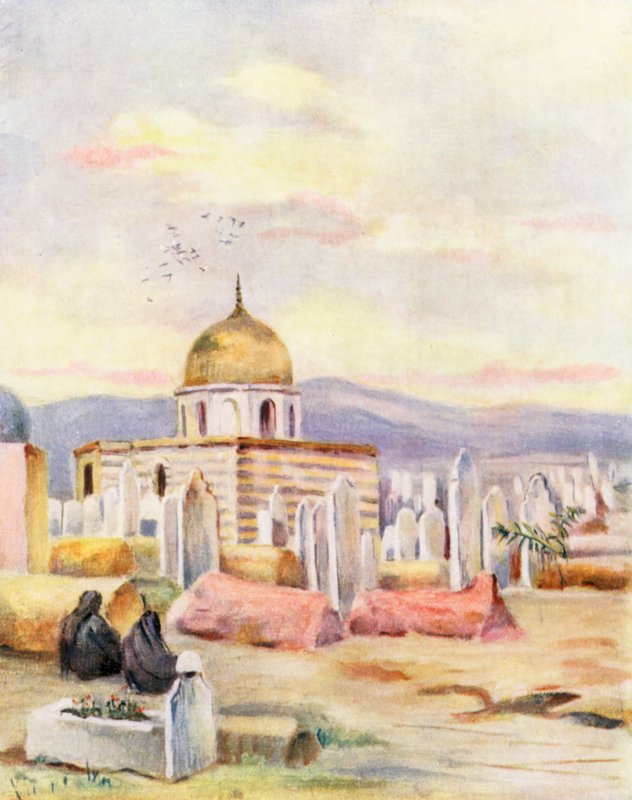 Hrobka Sitti Fatmeh, dcery Mohameda, Meidan, Damašek (barevná litografie) od Margaret Thomas