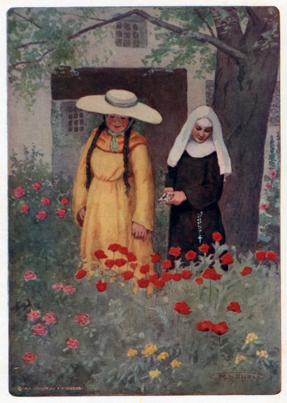 Chaucerovy Canterbury Tales: The Wife of Bath Walks in Spring (barevné lito) od Maria Louise Kirk