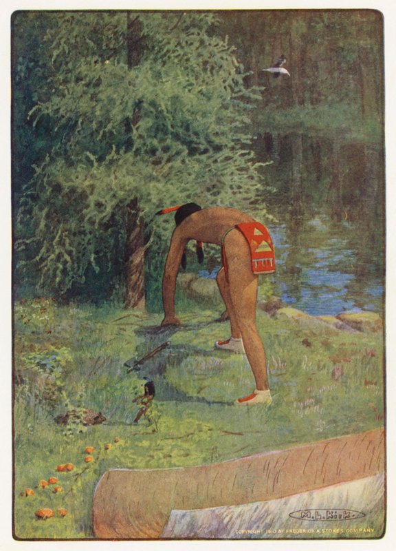 Ilustrace k Longfellowově knize Hiawatha (barevná litografie) od Maria Louise Kirk