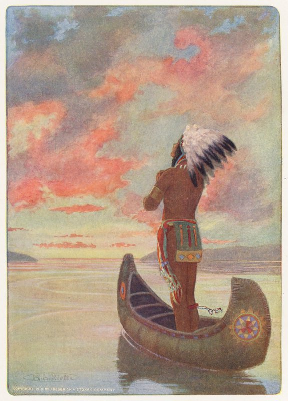 Ilustrace k Longfellowově knize Hiawatha (barevná litografie) od Maria Louise Kirk