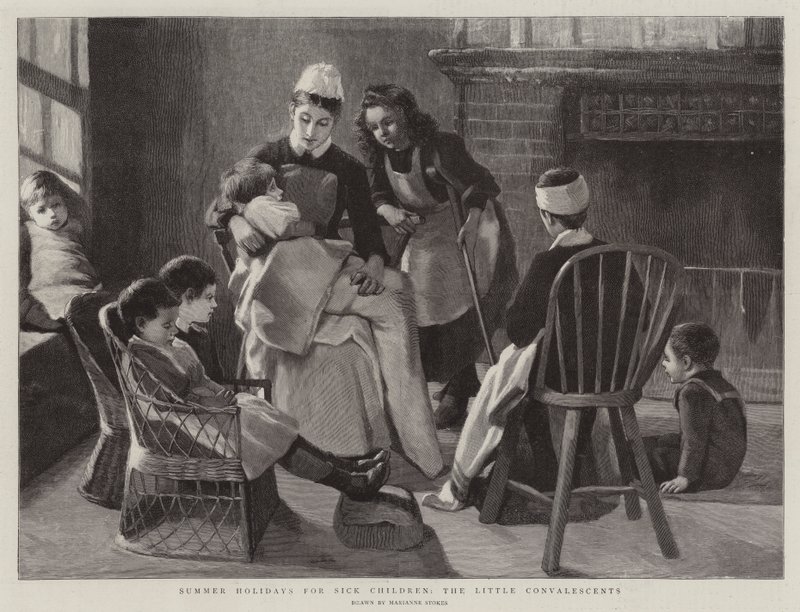 Letní prázdniny pro nemocné děti, malé rekonvalescenty od Marianne Stokes
