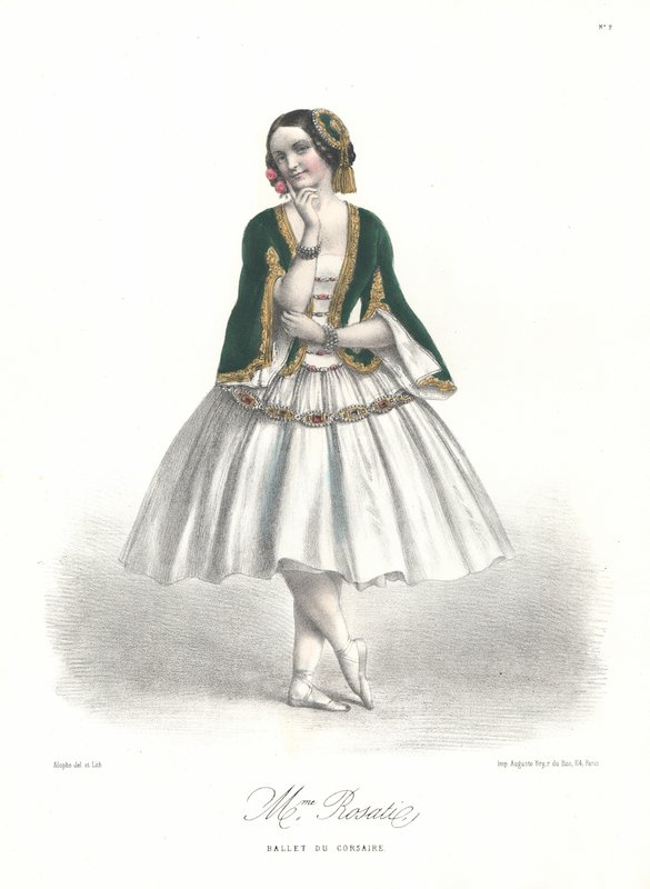 Italská baletka Carolina Rosati v baletu Adolpha Adama Le Corsaire v pařížské opeře od Marie Alexandre (after) Alophe