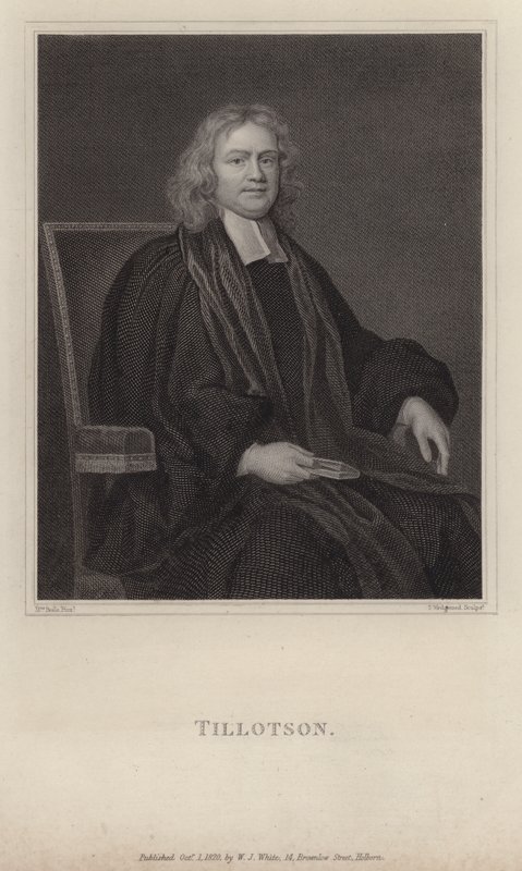 John Tillotson, arcibiskup z Canterbury (rytina) od Mary (after) Beale