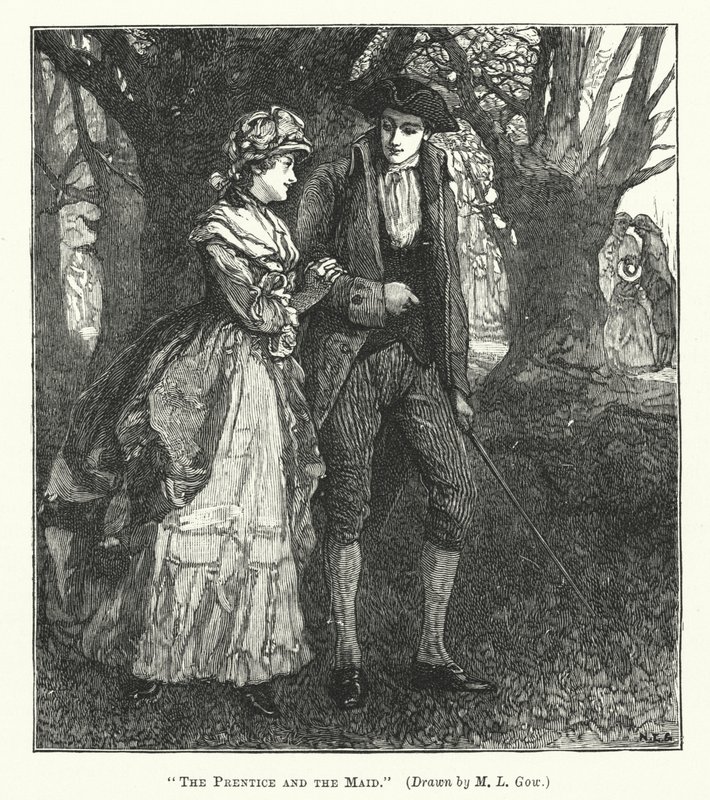 The Prentice and the Maid (rytina) od Mary L. Gow