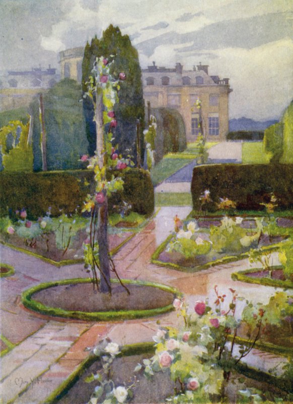 Růžová zahrada, Rosneath House (barva lito) od Mary Young Hunter