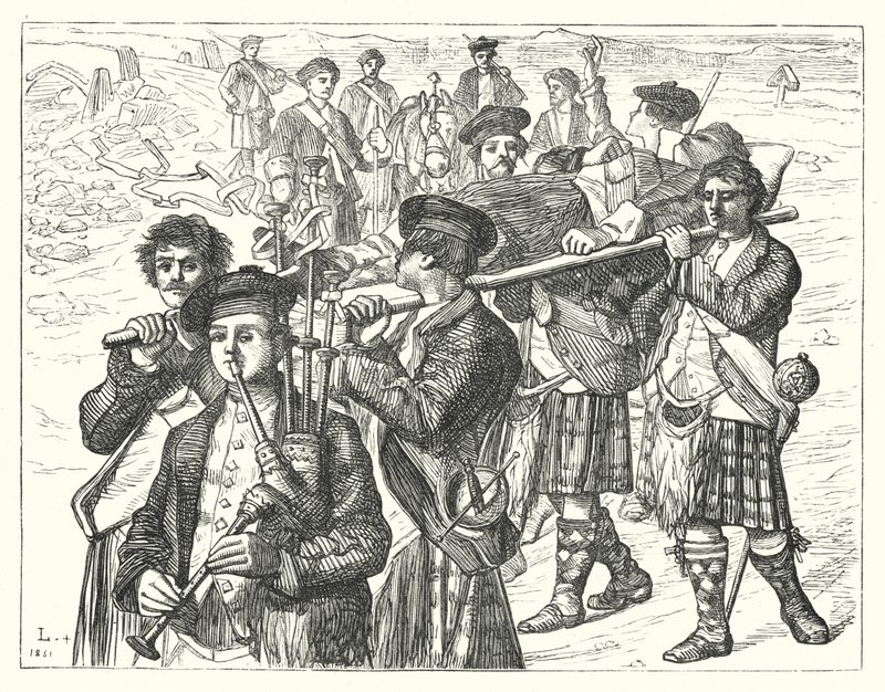 The Night After Culloden (rytina) od Matthew James (attr. to) Lawless