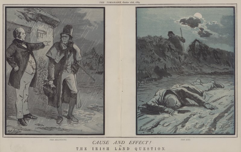 Příčina a následek! nebo, The Irish Land Question (color litho) od Matthew