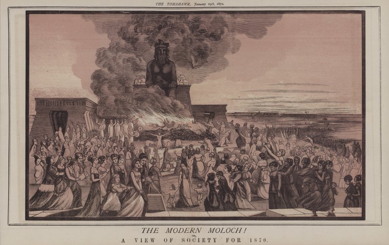 Moderní Moloch! aneb Pohled na společnost pro rok 1870 (barevné lito) od Matthew