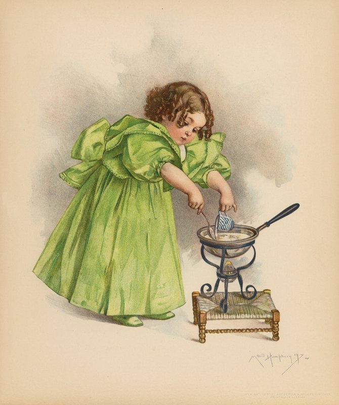 The Cook (colour litho)   1401573   cs       czech Successfully Translated  Original: Chinese Poetry, from the series "Three Classical Arts for the Sugawara Circle (Sugawara sanseki)" Translat: Chinese Poetry, from the series "Three Classical Arts for the  od Maud Humphrey