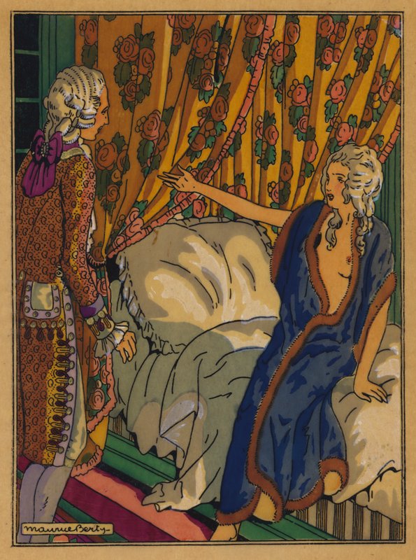 Ilustrace pro Les Liaisons Dangereuses od Choderlose De Laclose (barevně lito) od Maurice Berty