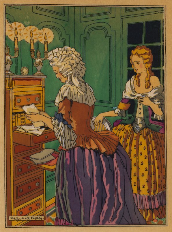 Ilustrace pro Les Liaisons Dangereuses od Choderlose De Laclose (barevně lito) od Maurice Berty