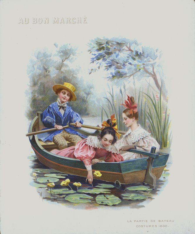 Plavba lodí, kostýmy z roku 1830 (chromolitho) od Maurice Leloir