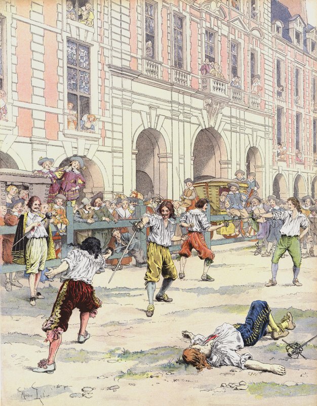 Boutteville a Beuvron svedou souboj na Place Royale od Maurice Leloir