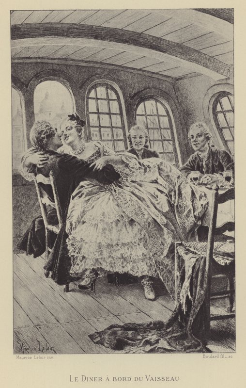 Večeře na palubě lodi (hlubotisk) od Maurice Leloir