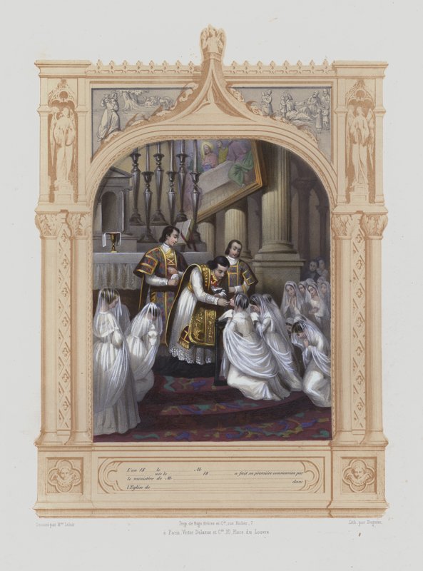 První přijímání (akvatinta) od Maurice Leloir