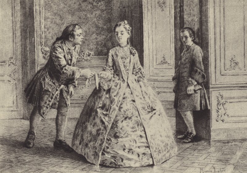 Ilustrace ke knize III Vyznání Jean-Jacquese Rousseaua (rytina) od Maurice Leloir