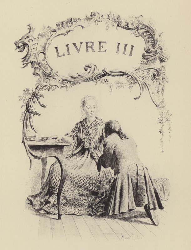 Ilustrace ke knize III Vyznání Jean-Jacquese Rousseaua (rytina) od Maurice Leloir