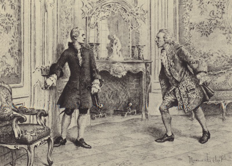 Ilustrace ke knize VII Vyznání Jean-Jacquese Rousseaua (rytina) od Maurice Leloir