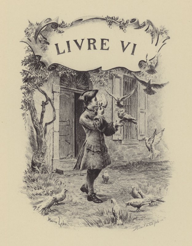 Ilustrace ke knize VI Vyznání Jean-Jacquese Rousseaua (rytina) od Maurice Leloir