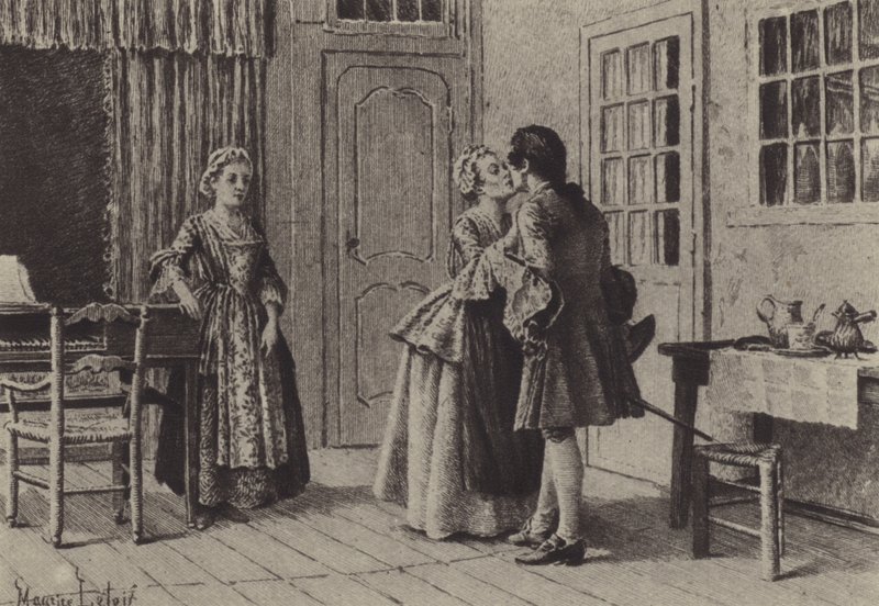 Ilustrace ke knize V. Vyznání Jean-Jacquese Rousseaua (rytina) od Maurice Leloir