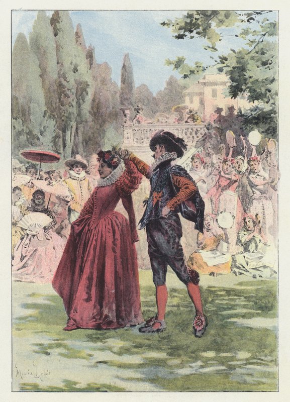 Ilustrace pro Gil Blas (barevné lito) od Maurice Leloir