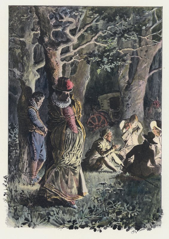 Ilustrace pro Gil Blas (barevné lito) od Maurice Leloir
