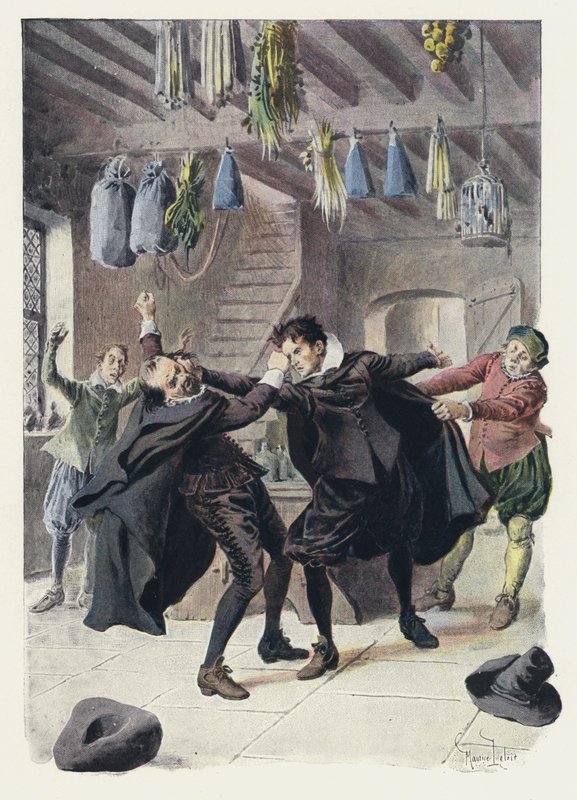 Ilustrace pro Gil Blas (barevné lito) od Maurice Leloir