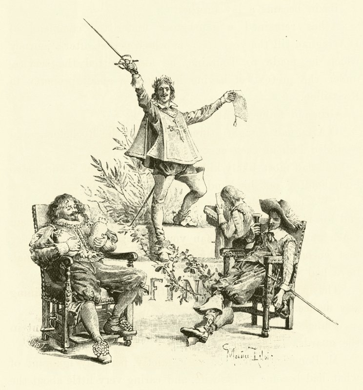 Ilustrace pro Tři mušketýry (rytina) od Maurice Leloir
