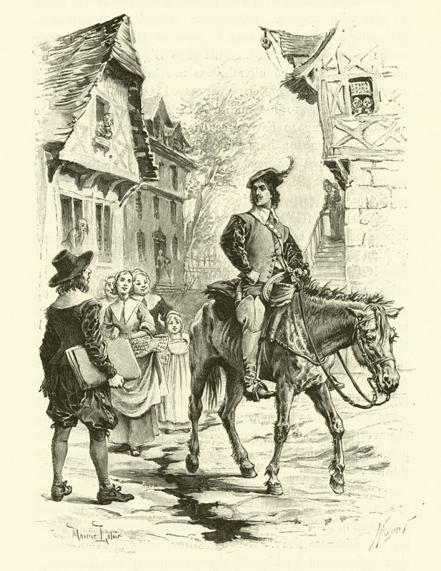 Ilustrace pro Tři mušketýry (rytina) od Maurice Leloir