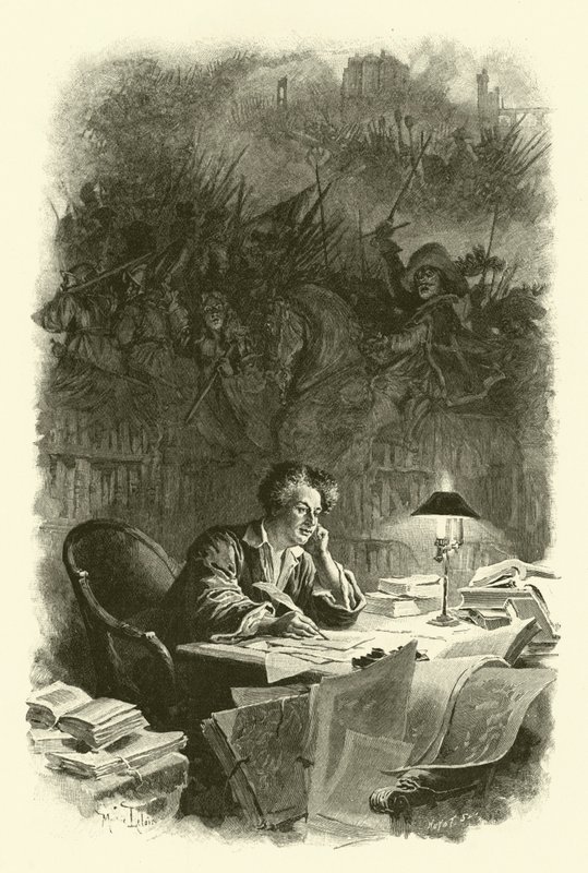 Ilustrace pro Tři mušketýry (rytina) od Maurice Leloir