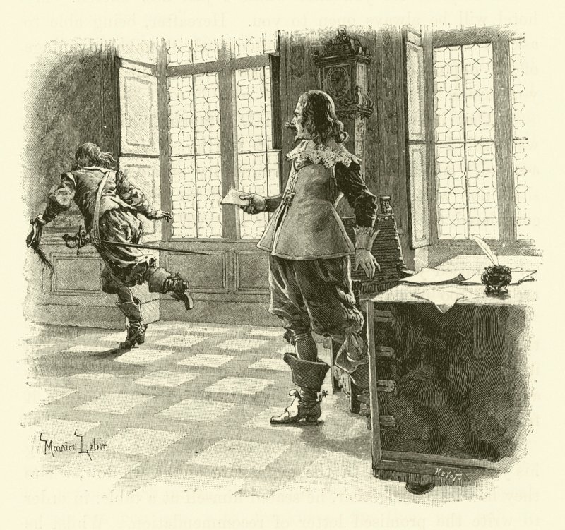 Ilustrace pro Tři mušketýry (rytina) od Maurice Leloir