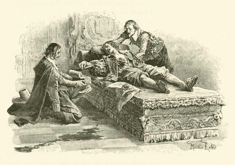 Ilustrace pro Tři mušketýři (rytina) od Maurice Leloir