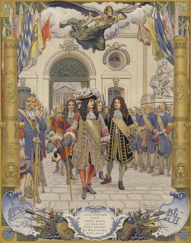 Král Ludvík XIV. a otevření hotelu Royal Des Invalides od Maurice Leloir