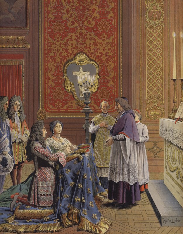 Sňatek krále Ludvíka XIV. a Madame de Maintenon od Maurice Leloir