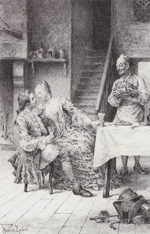 Scéna z Manon Lescaut (rytina) od Maurice Leloir