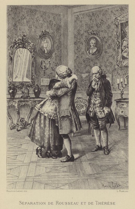 Oddělení Rousseaua a Therese (hlubotisk) od Maurice Leloir