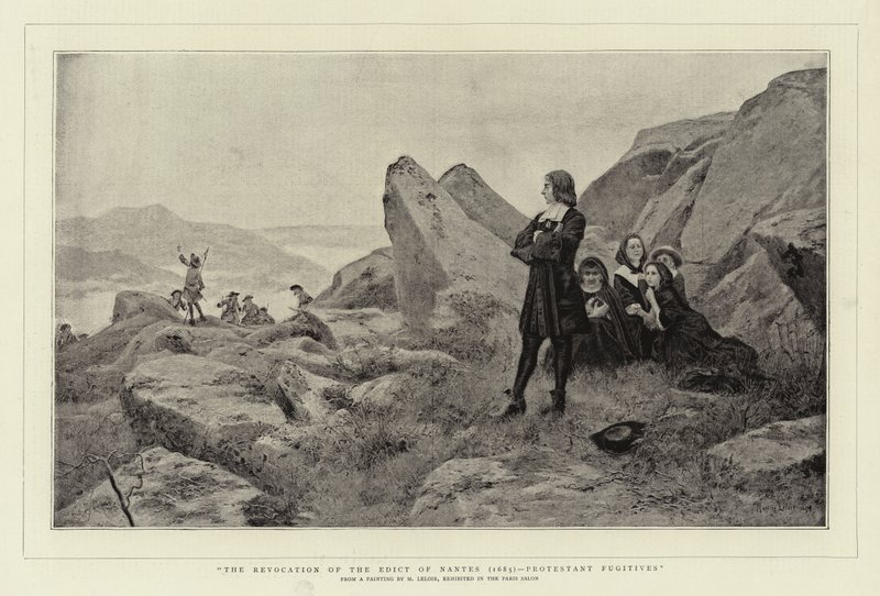 Zrušení ediktu nantského (1685), protestantští uprchlíci od Maurice Leloir