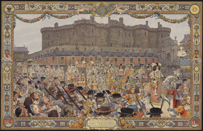 Vstup krále Ludvíka XIV. a jeho královny do Paříže přes La Porte Sainte-Antoine od Maurice Leloir