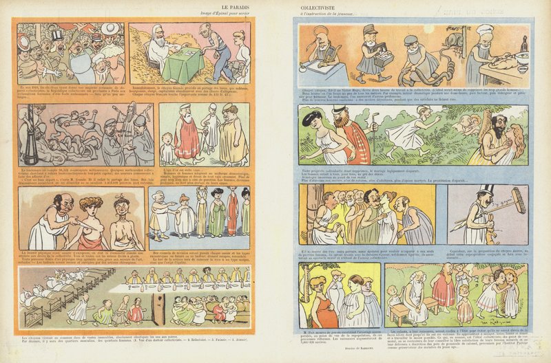 Kolektivistický ráj. Ilustrace pro Le Rire od Maurice Radiguet