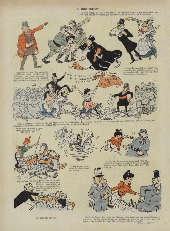 Červená Midi. Ilustrace pro Le Rire od Maurice Radiguet
