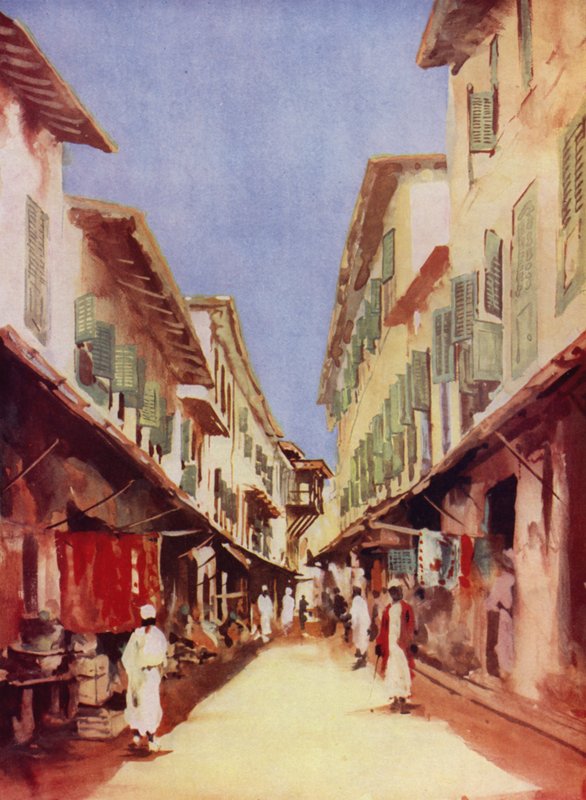 Ulice na Zanzibaru (barevné lito) od Maurice Randall