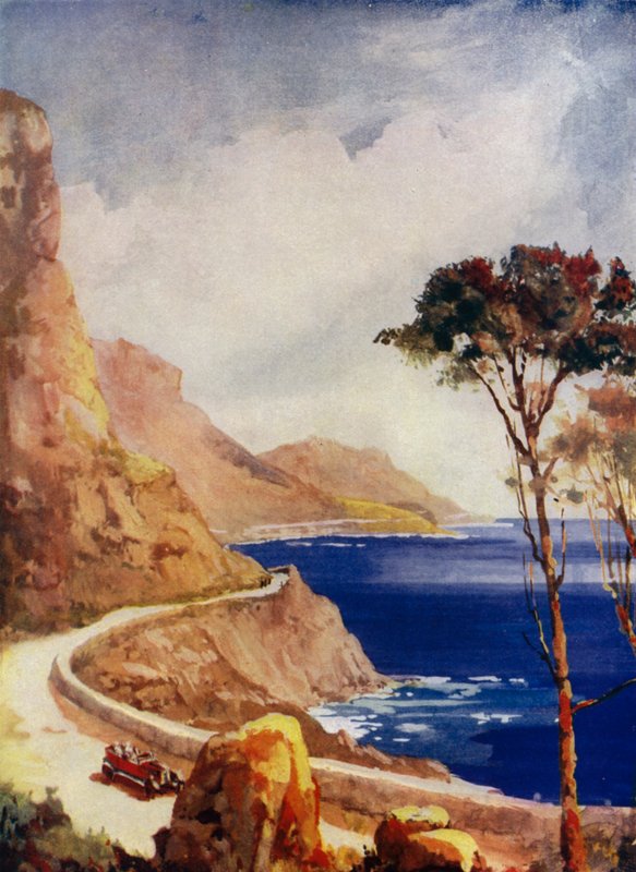 Victoria Drive, Kapské Město, Jižní Afrika (barevné lito) od Maurice Randall